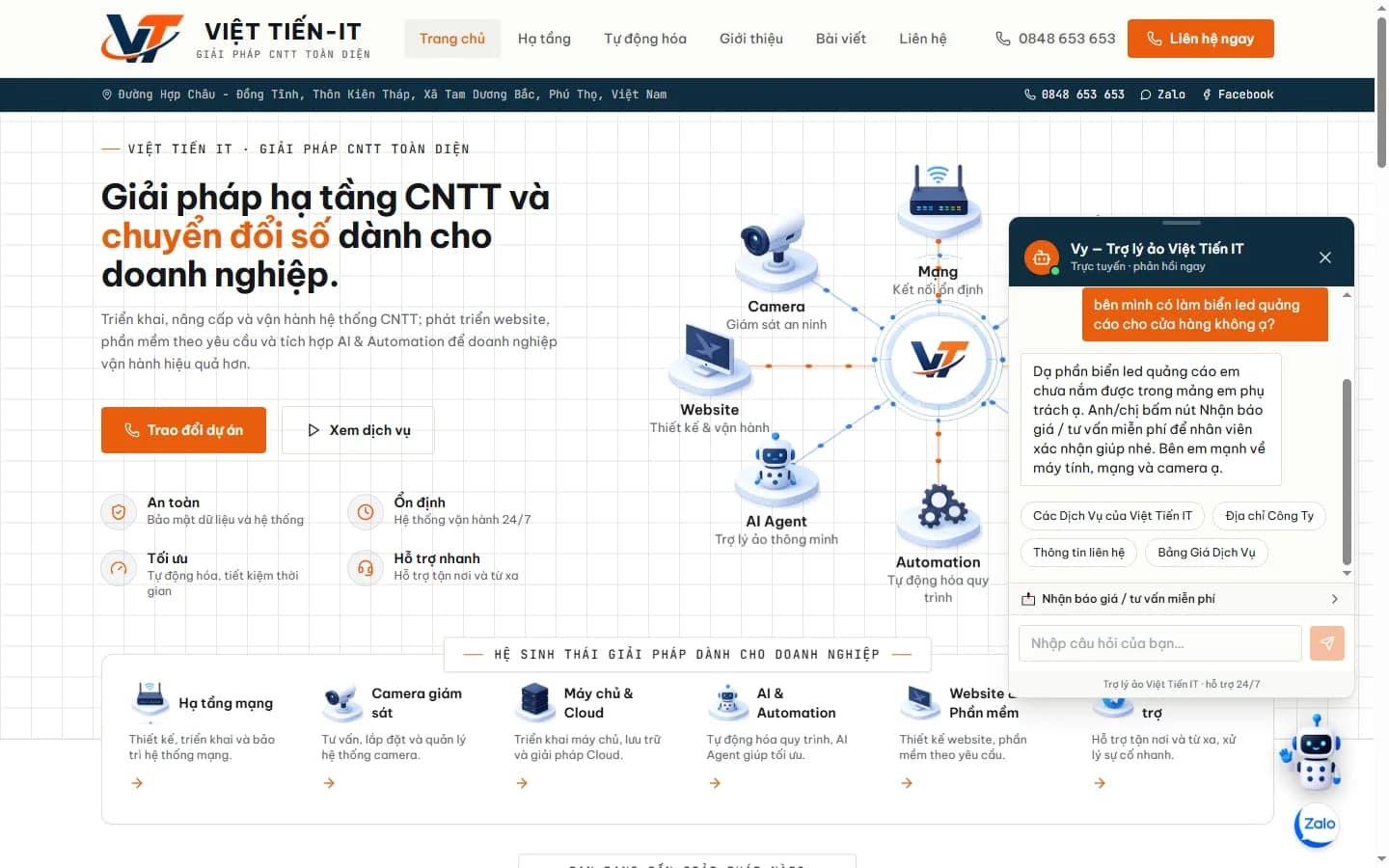 Từ AI đến một nhân viên tư vấn 24/7 cho doanh nghiệp